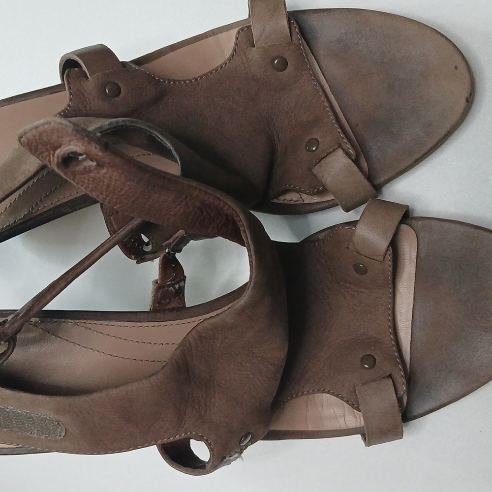 CAMPER sandals shoes wedges faux wood 41